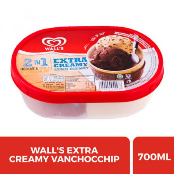 WALLS EXTRA CREAMY VANCHOCOCHIP 700ML