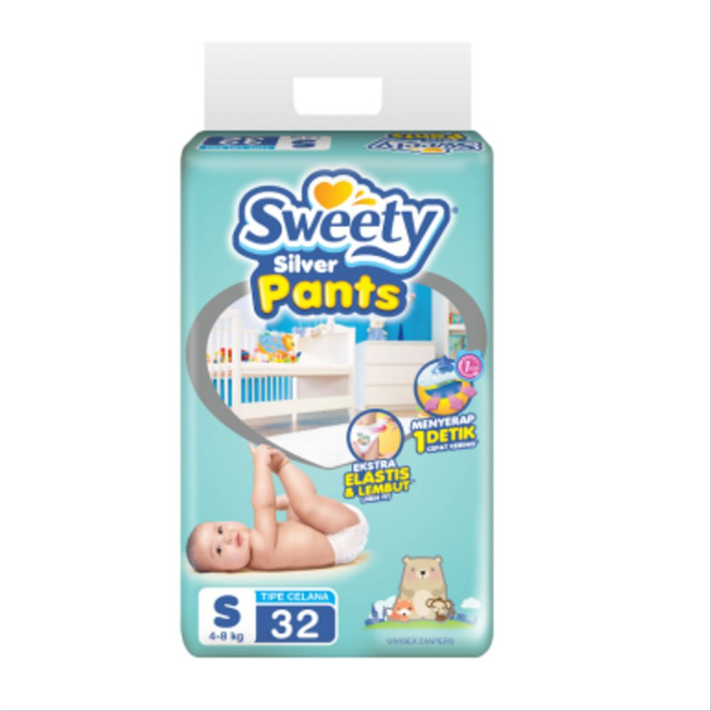 SWEETY SILVER PANTS CEGAH RUAM S36PCS