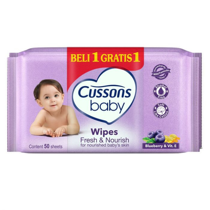 CUSSONS BABY WIPES FRESH&N BGOF UNGU 50S