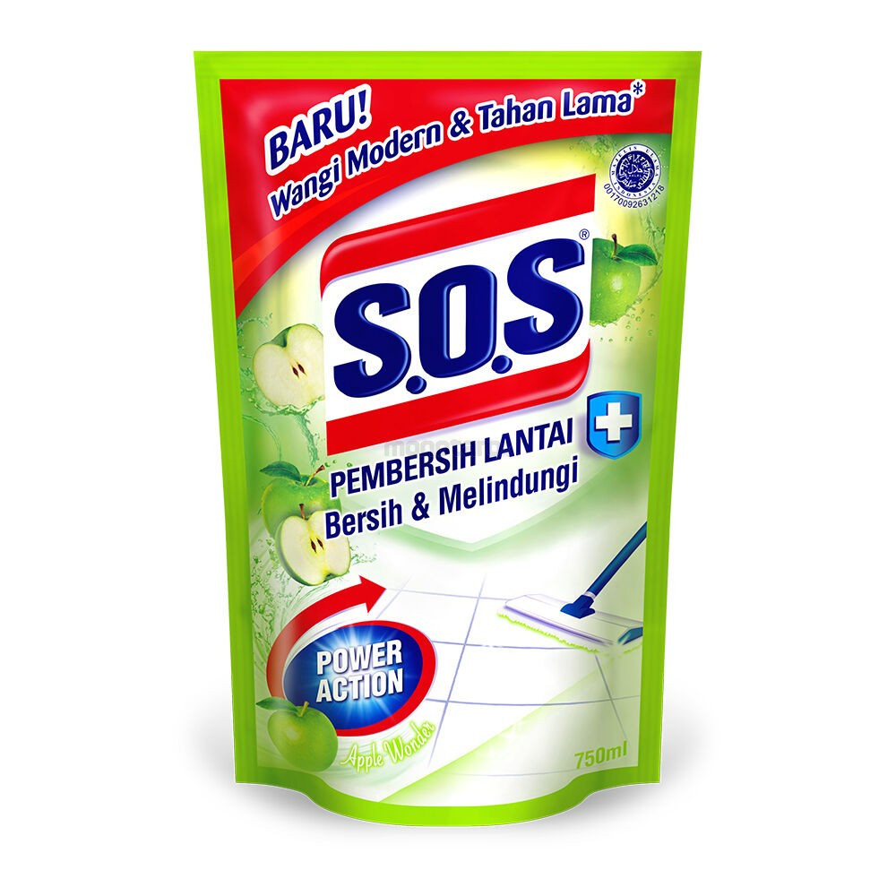 SOS FLOOR CLEANER APPLE WONDER REFILL 750ML