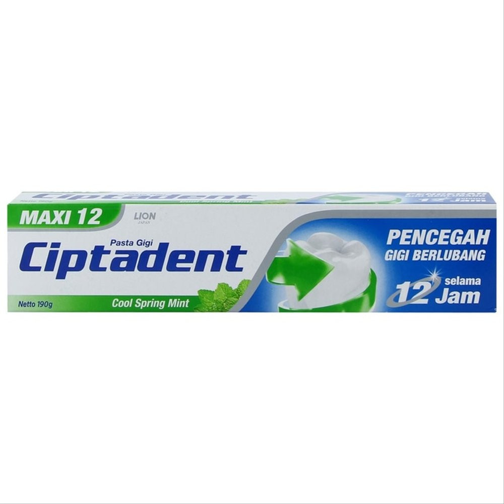 CIPTADENT MAXI 12PLUS TOOTHPASTE COOL MINT 190G