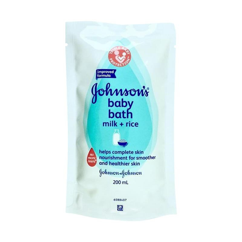 JOHNSONS BABY MILK+RICE BATH REFILL 200ML