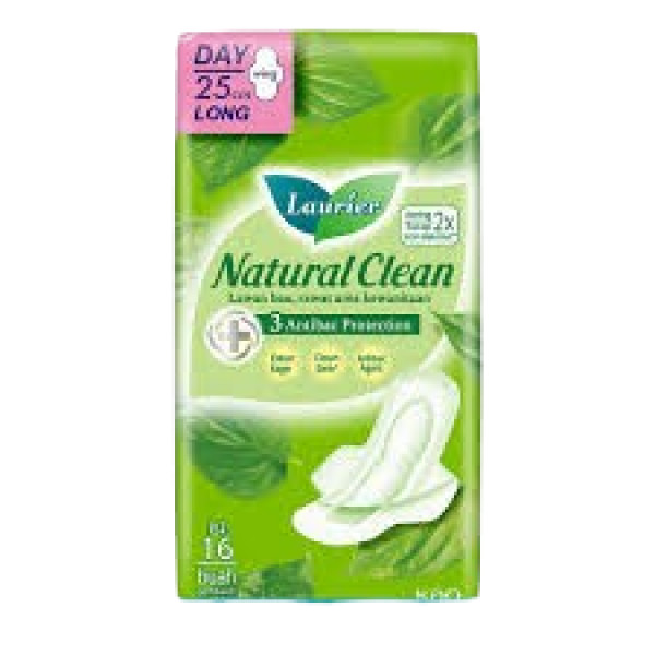 LAURIER NATURAL CLEAN LONG WING 25CM 16PC