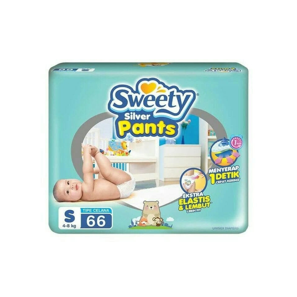 SWEETY SILVER PANTS S 66PC