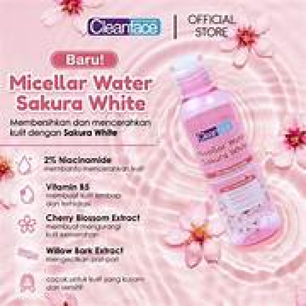 CLEAN FACE SAKURA WHITE MICELLAR WATER 100ML