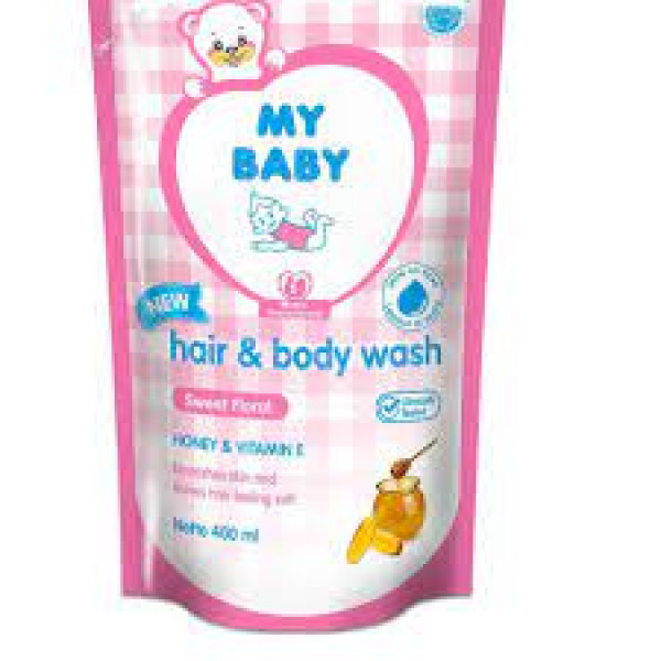 MY BABY HAIR & BODY WASH FLORAL REFILL 375ML