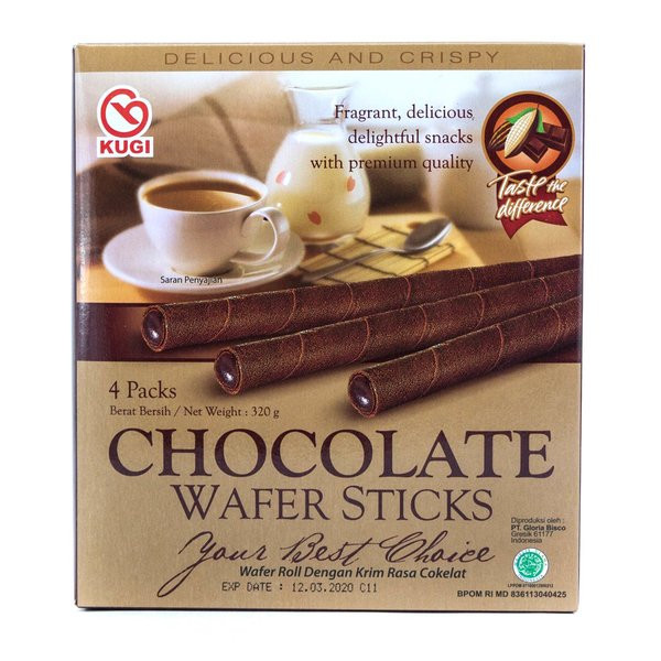 KUGI WAFER STICKS CHOCOLATE 320GR
