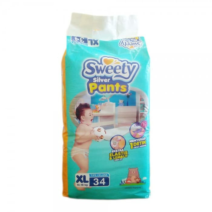 SWEETY SILVER PANTS XL 32PC
