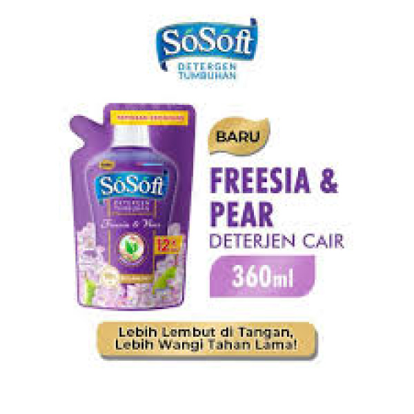 SOSOFT LIQ FREESIA PEAR POUCH 360ML