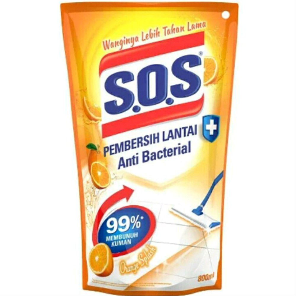 SOS FLOOR CLEANER ORANGE SPLASH REFILL 750ML