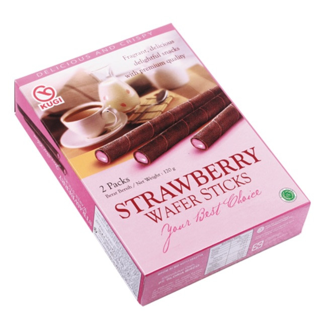 KUGI WAFER STICKS STRAWBERRY 120GR