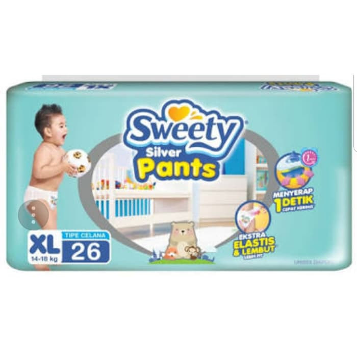 SWEETY SILVER PANTS XL 24PC