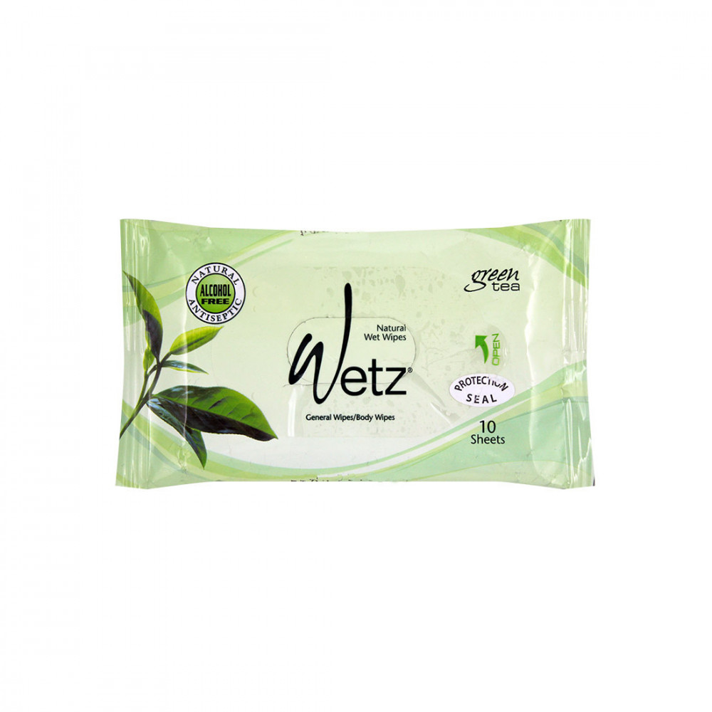 WETZ WIPES GREEN TEA 10