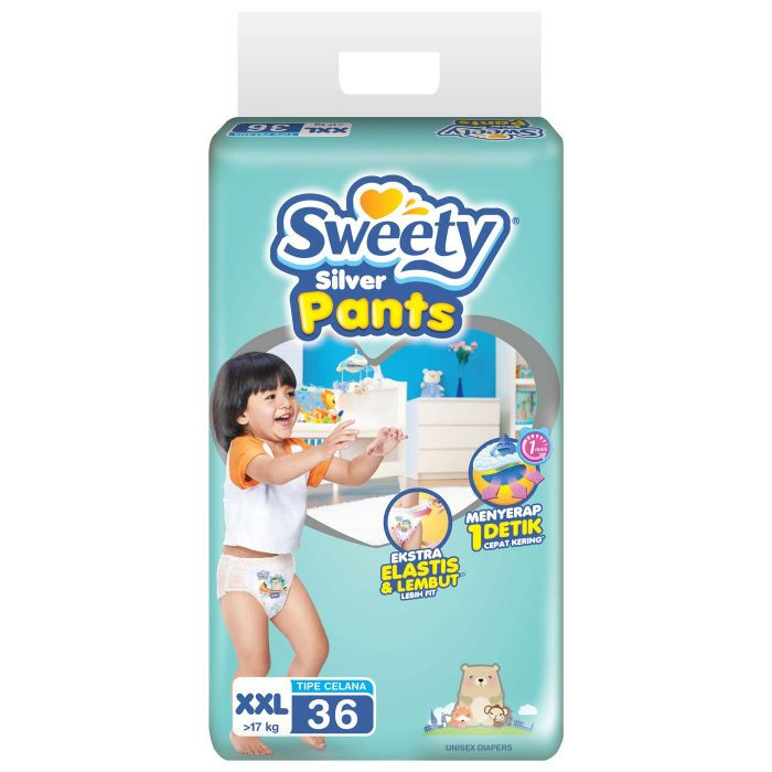 SWEETY SILVER PANTS XXL 32PC