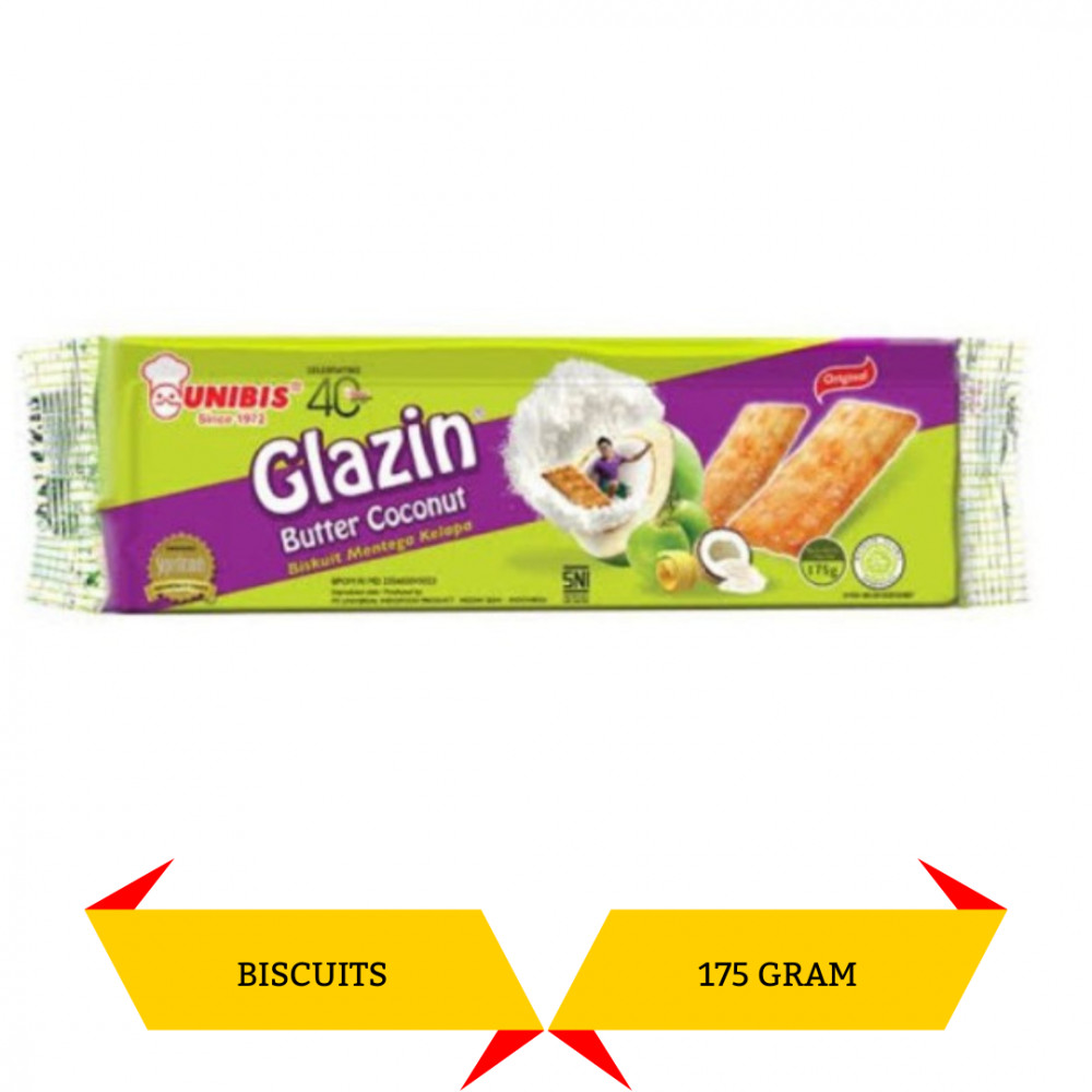 Mega Swalayan UNIBIS GLAZIN BUTTER COCONUT 175G X 24