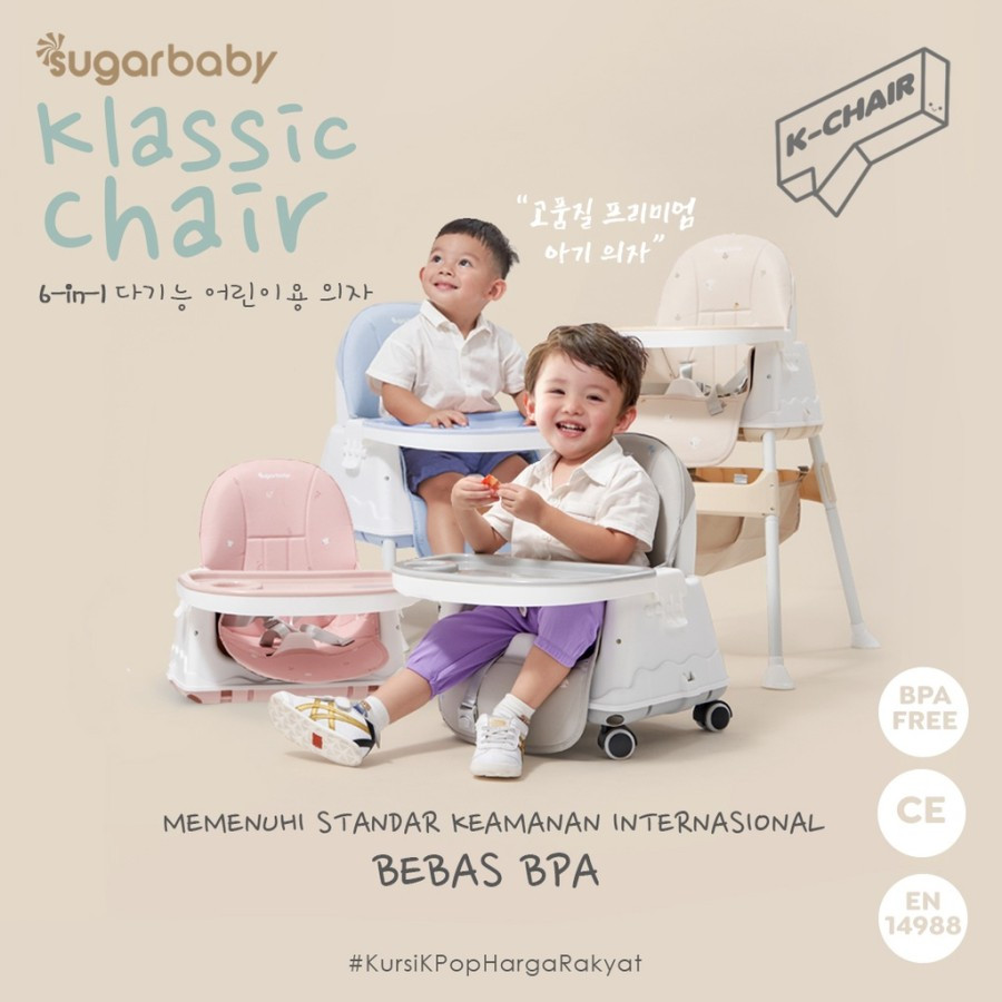 Tododo - SUGAR BABY KLASSIC HIGH CHAIR 6IN1 GREY