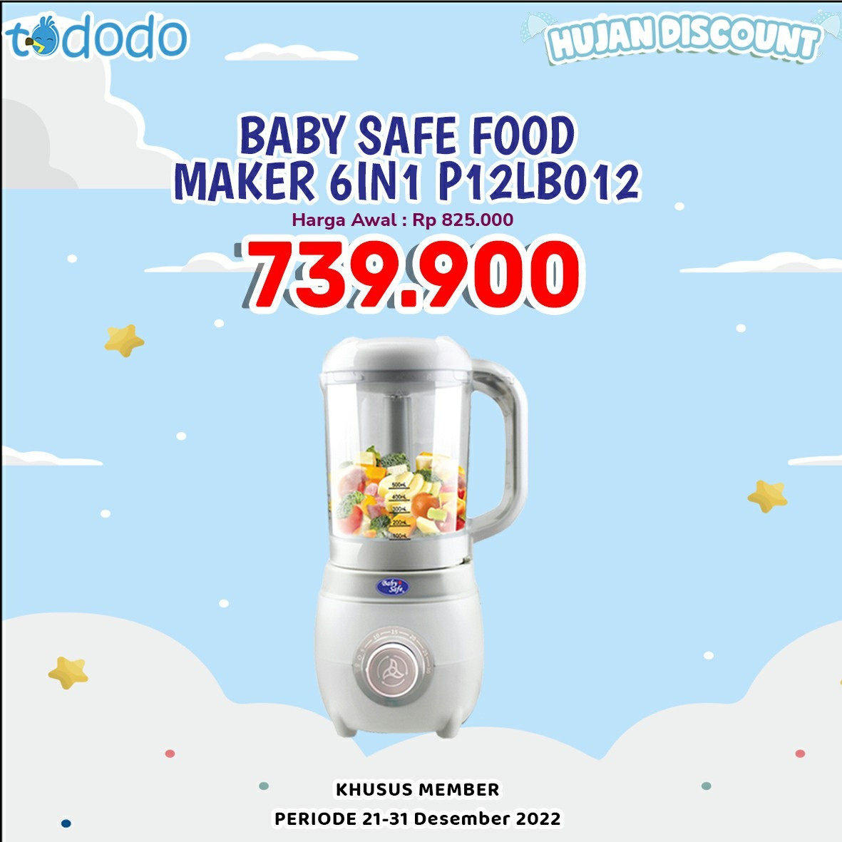 Tododo BABY SAFE FOOD MAKER 6IN1 P12LB012